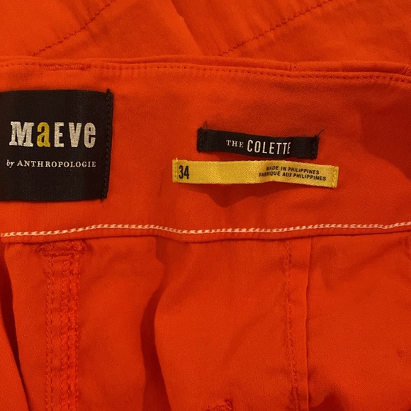 Anthropologie Colette cropped wide leg pants, red, size 34 - Picture 3 of 3